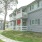 Apartment building exterior with sidewalk